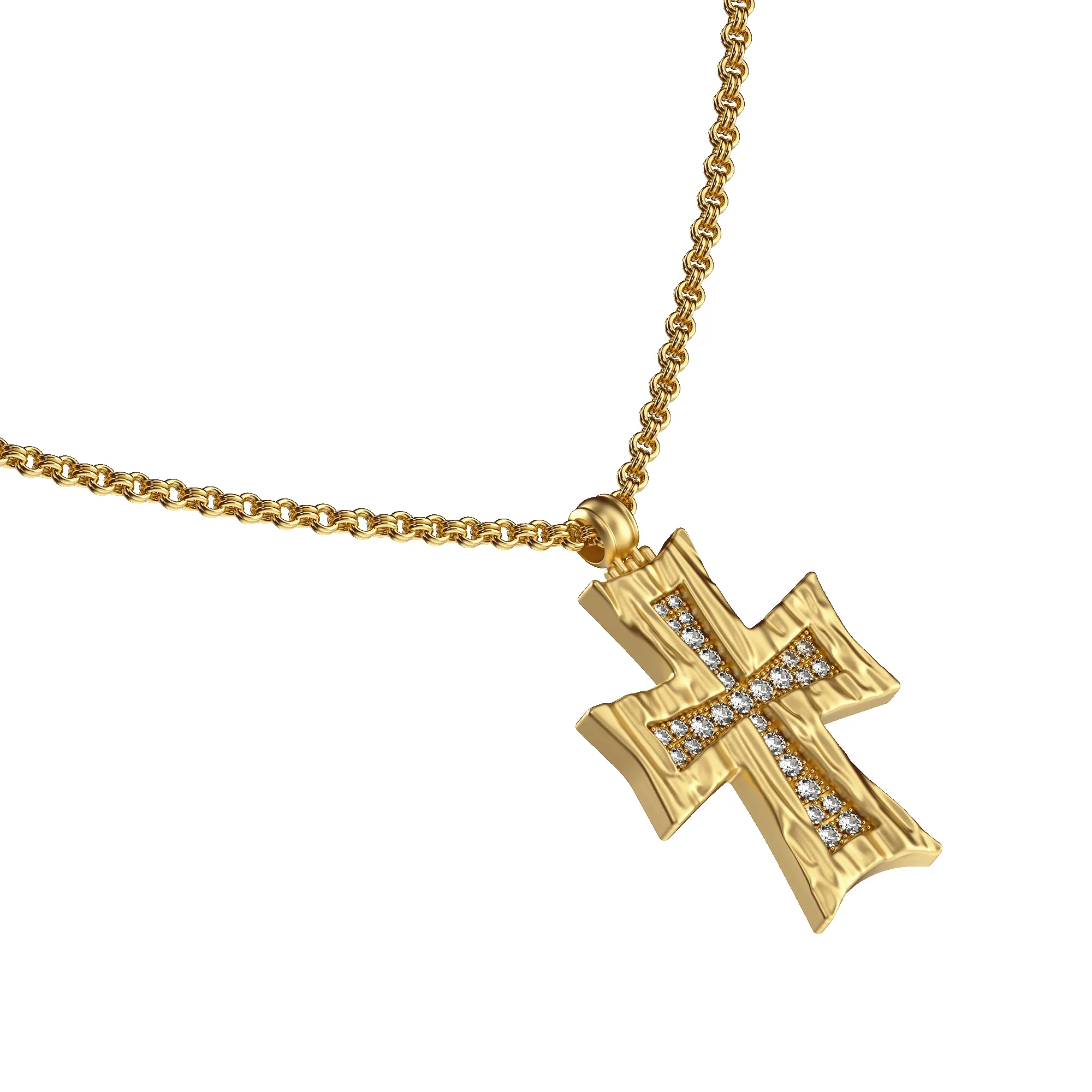 'Byzantium' Grand Cross Pendant Necklace, White Diamond sold by Pascal Design Official product image thumbnail 2
