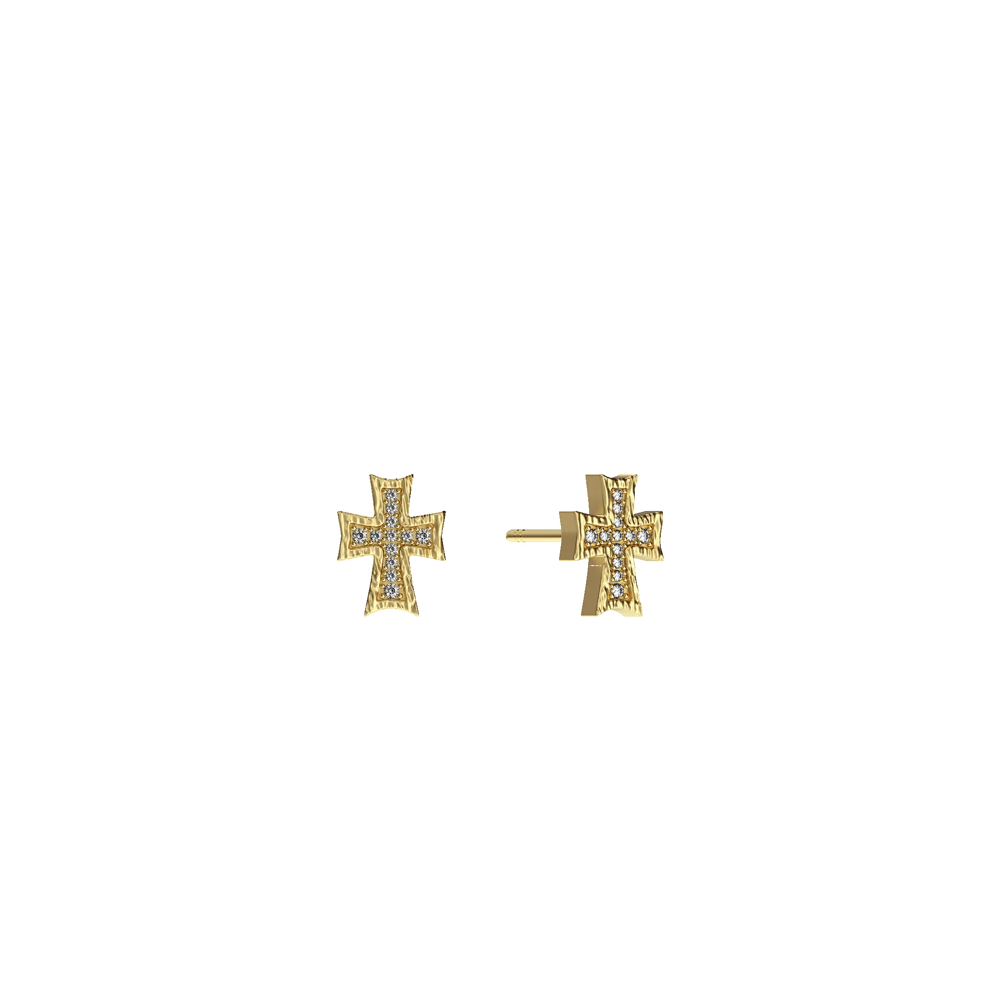 'Byzantium' Cross Stud Earrings, White Diamond sold by Pascal Design Official