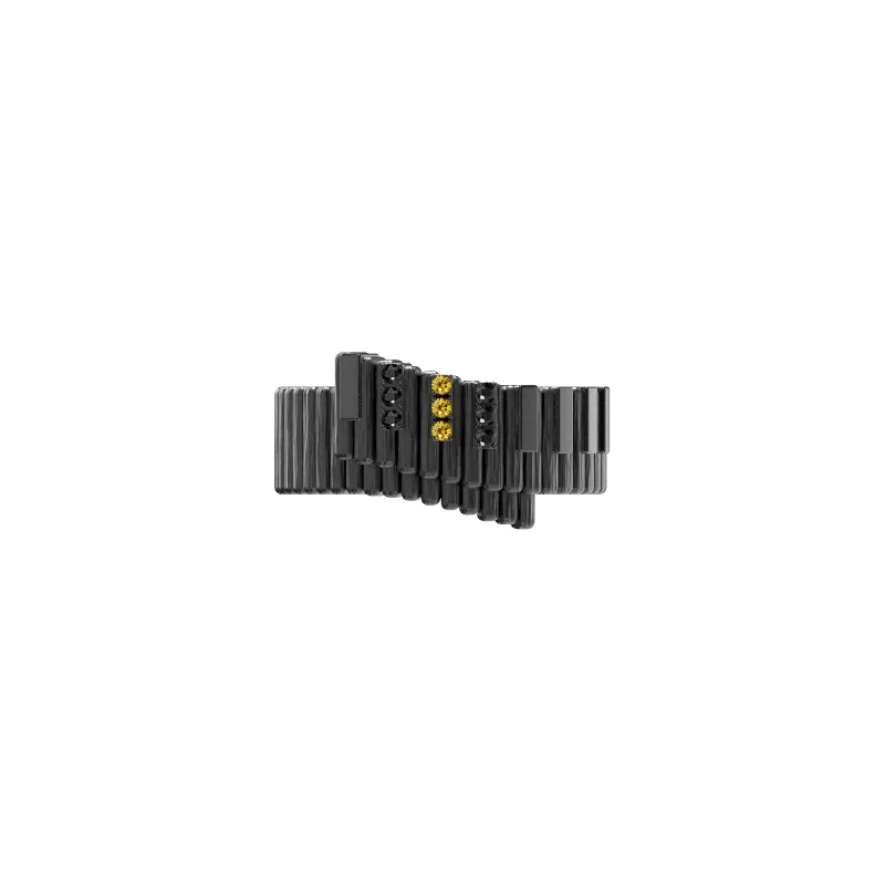 'The Jazz' Piano Titanium Ring, Yellow Diamond made by Pascal Design Official