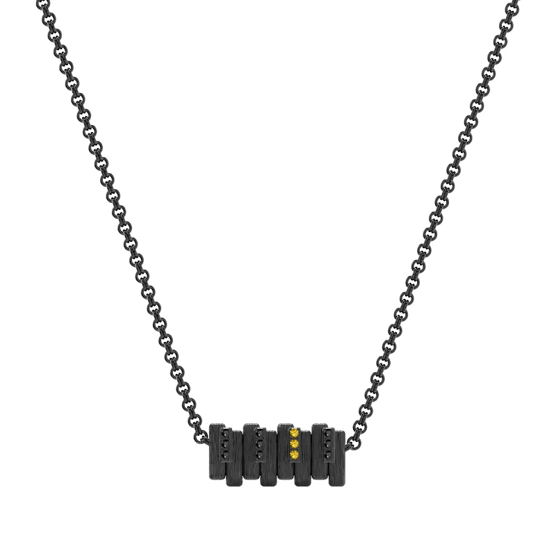 'The Jazz' Piano Titanium Necklace, Yellow Diamond made by Pascal Design Official