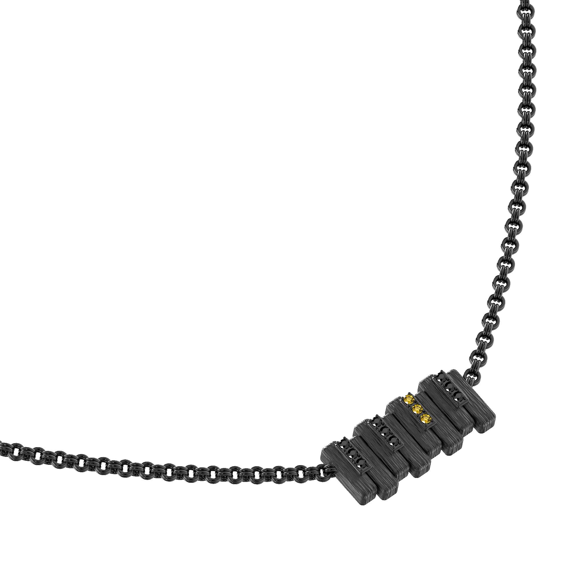 'The Jazz' Piano Titanium Necklace, Yellow Diamond sold by Pascal Design Official product image thumbnail 2