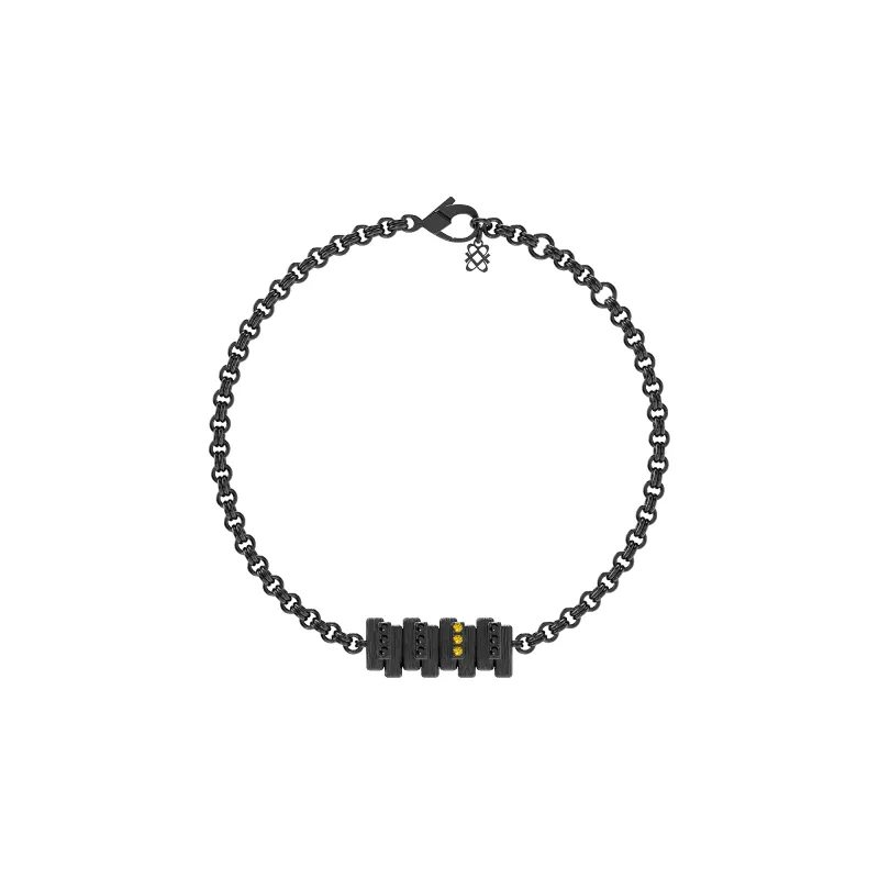'The Jazz' Piano Titanium Bracelet, Yellow Diamond made by Pascal Design Official