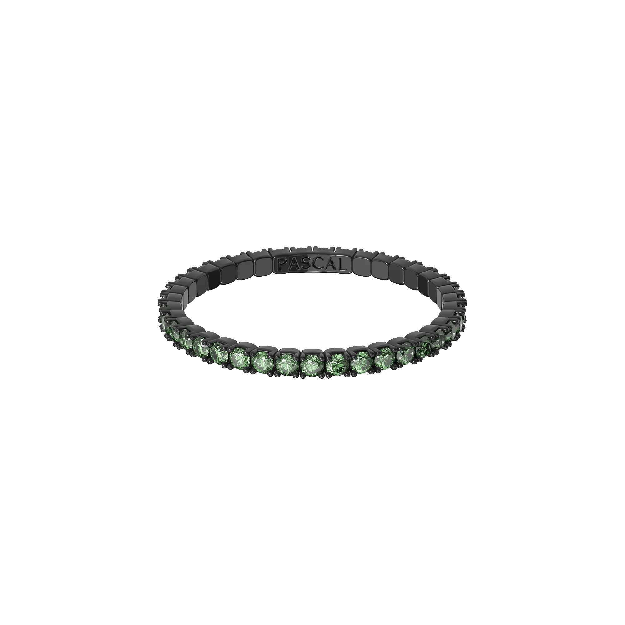 Classic Green Diamond Tennis Ring sold by Pascal Design Official
