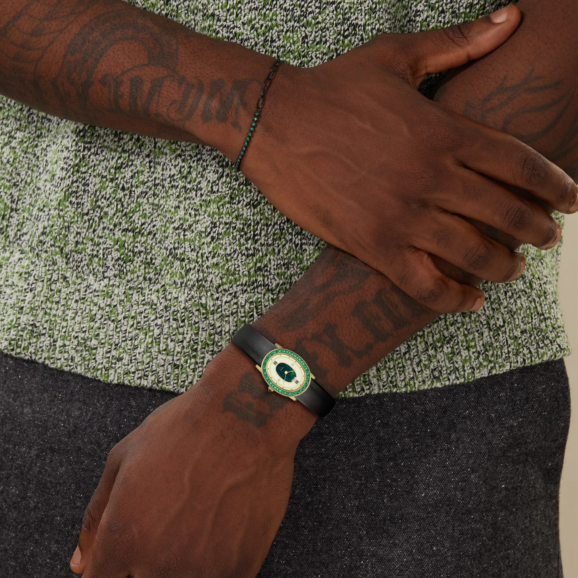 Oval Halo Diamond Watch and Bracelet Gift Set sold by Pascal Design Official product image thumbnail 2