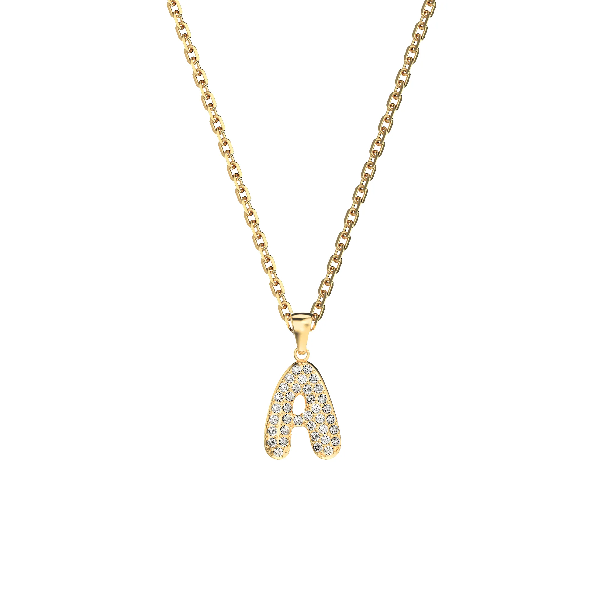 Bubble Diamond Initial Pendant sold by Pascal Design Official