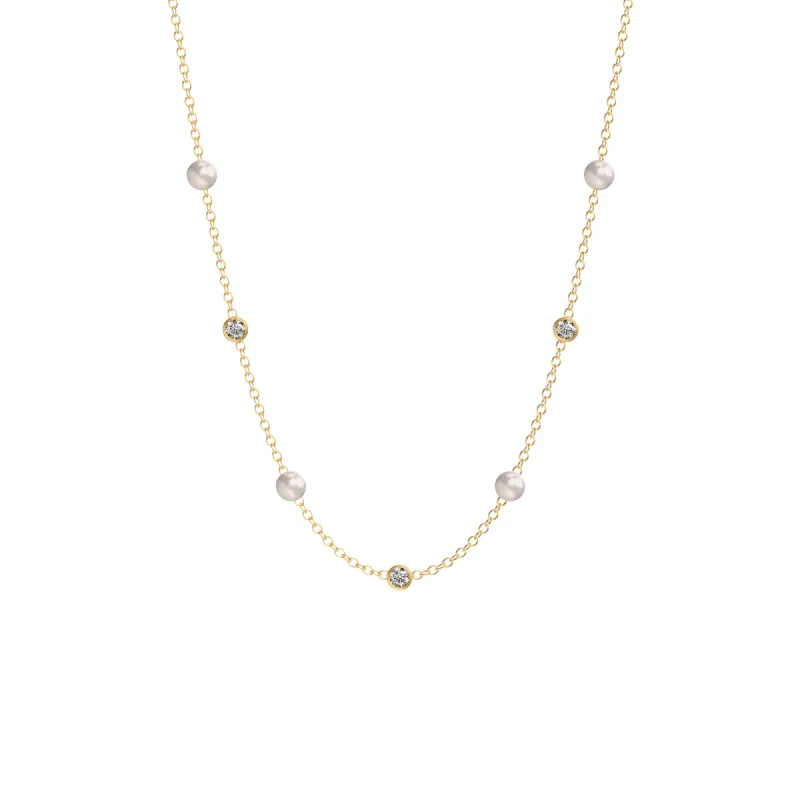Gypsophila Pearl Diamond Necklace sold by Pascal Design Official