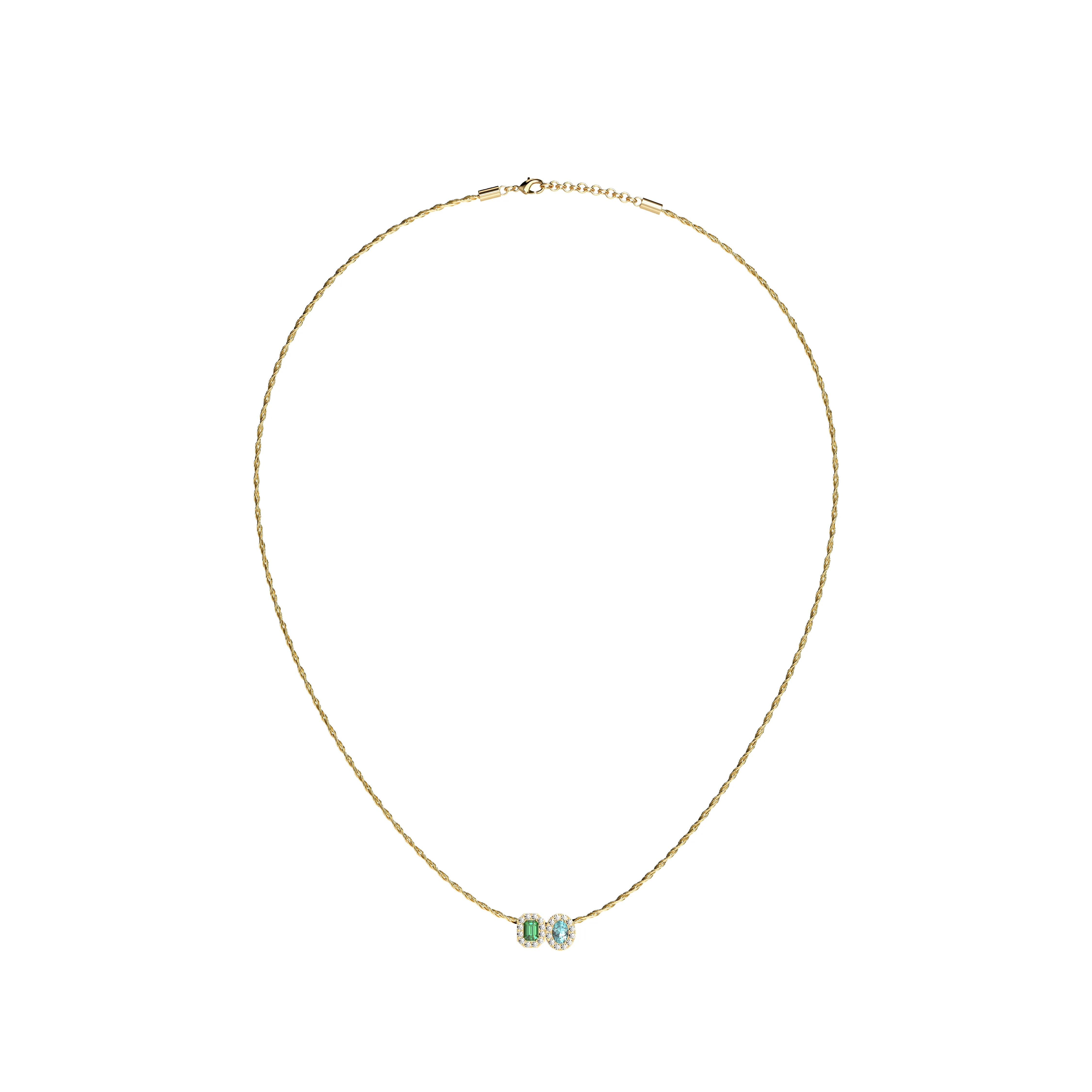 'Coastal Oasis' Double Gemstone Diamond Necklace sold by Pascal Design Official product image thumbnail 2