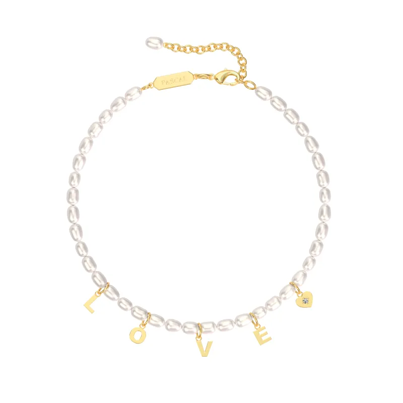 Millet Letter Pearl Diamond Bracelet sold by Pascal Design Official