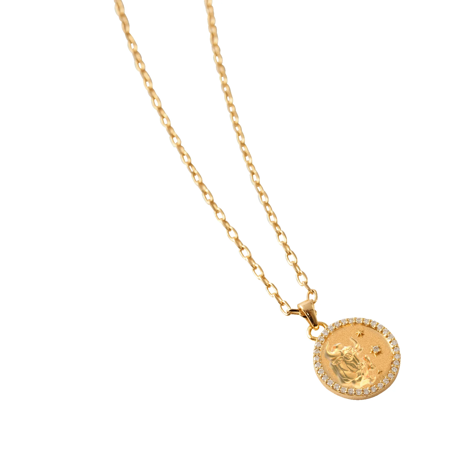 Taurus Amulet Pendant With Pave Diamond Rim sold by Pascal Design Official product image thumbnail 4