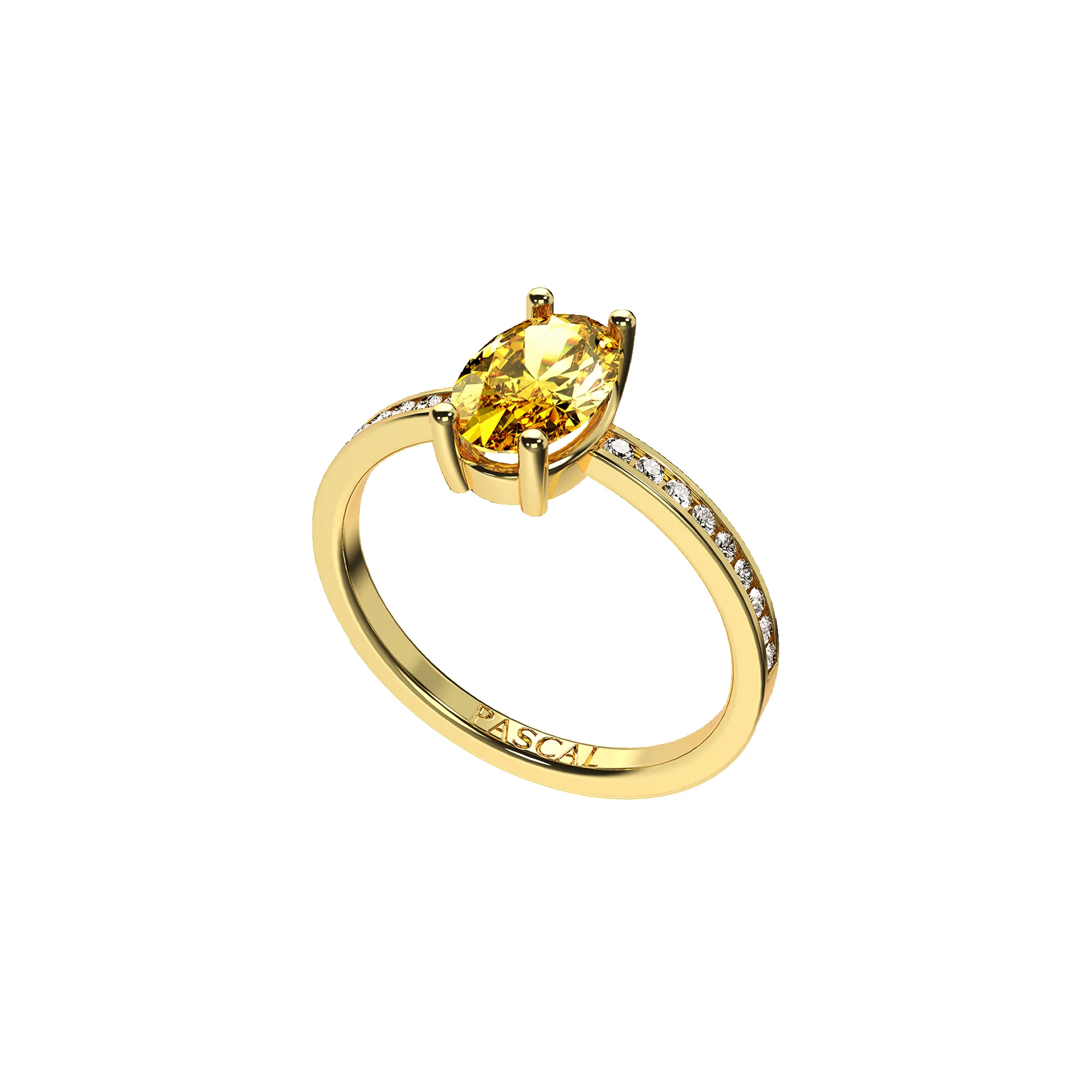 Solitaire Oval Cut Diamond Eternity Ring sold by Pascal Design Official product image thumbnail 3