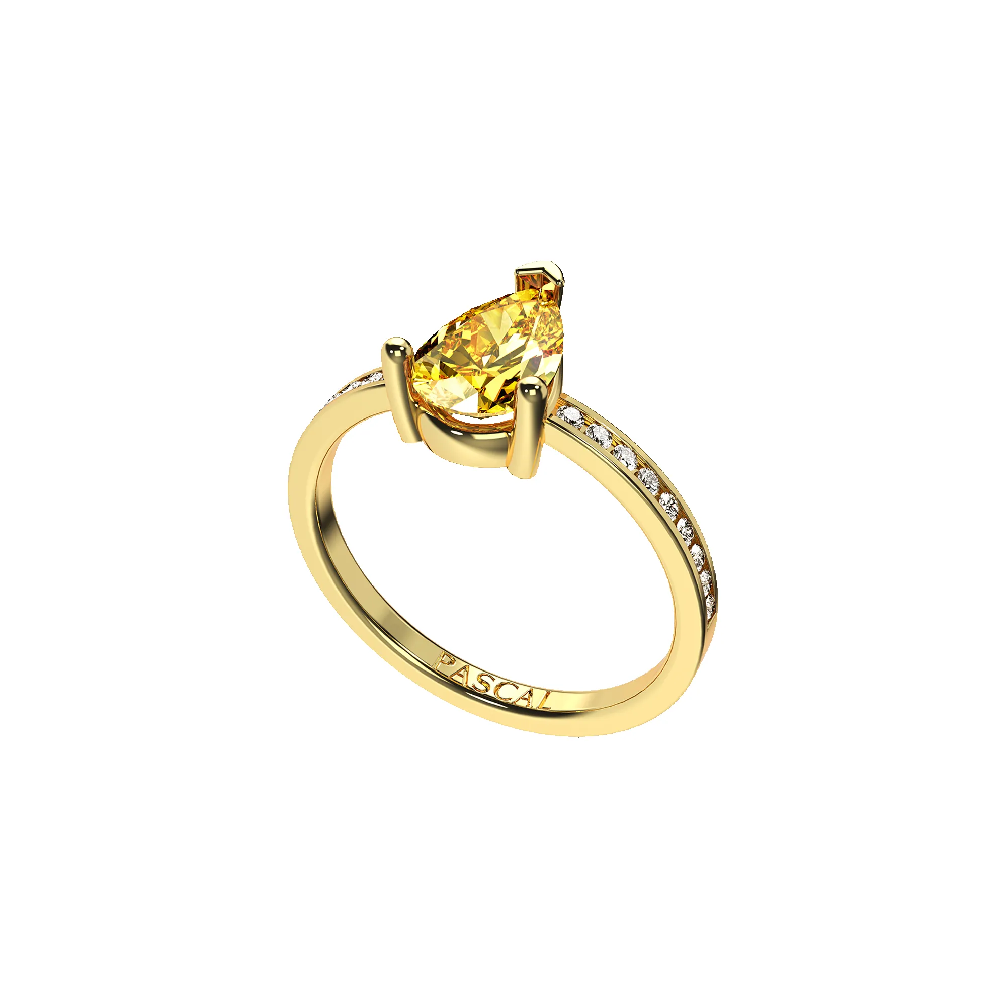 Solitaire Pear Cut Diamond Eternity Ring sold by Pascal Design Official product image thumbnail 4