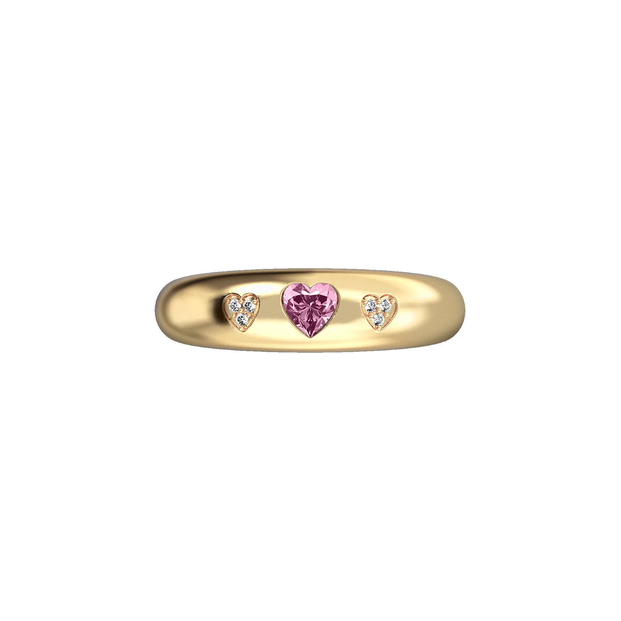 Guardian Heart Gemstone Diamond Promise Ring sold by Pascal Design Official product image thumbnail 4