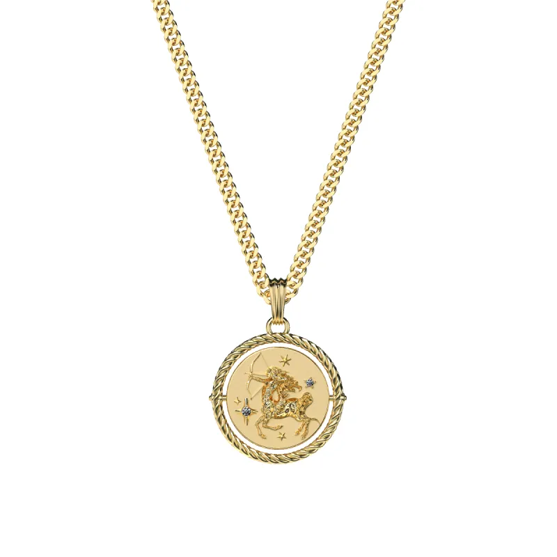 Reversible Sagittarius Diamond Necklace sold by Pascal Design Official