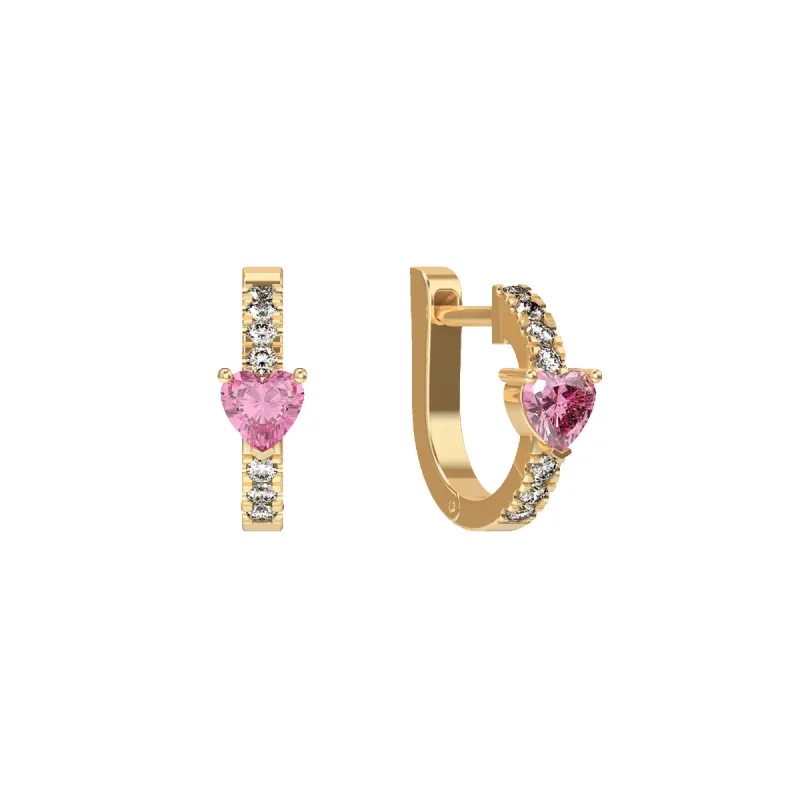 Lovely Heart Gemstone Diamond Earrings sold by Pascal Design Official