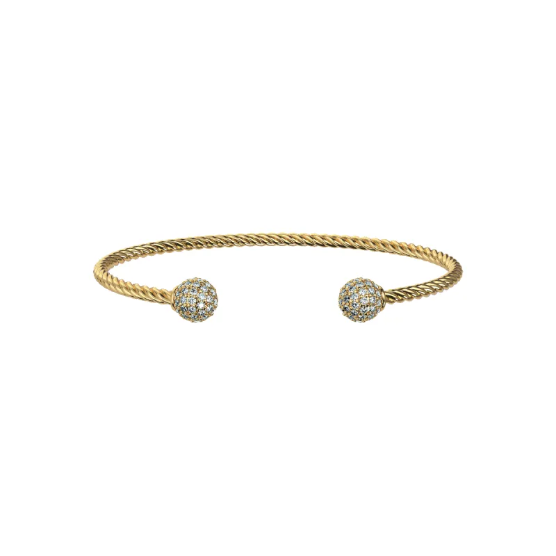 Retro Solstice Diamond Open Bangle sold by Pascal Design Official