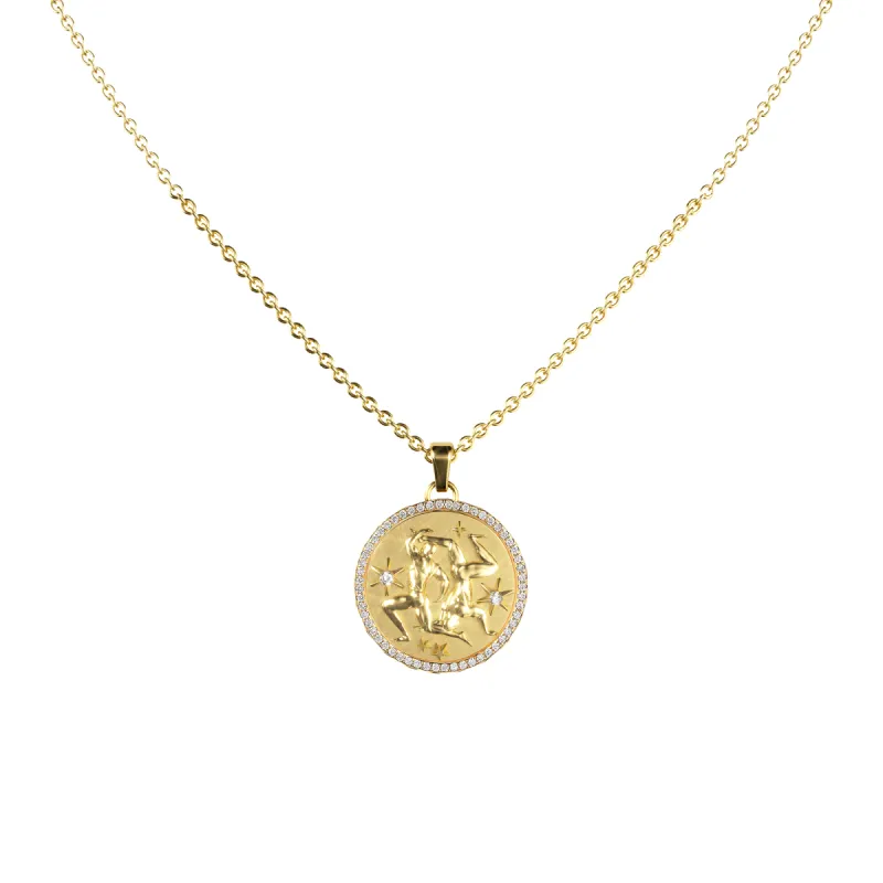Gemini Amulet Pendant With Pave Diamond Rim sold by Pascal Design Official