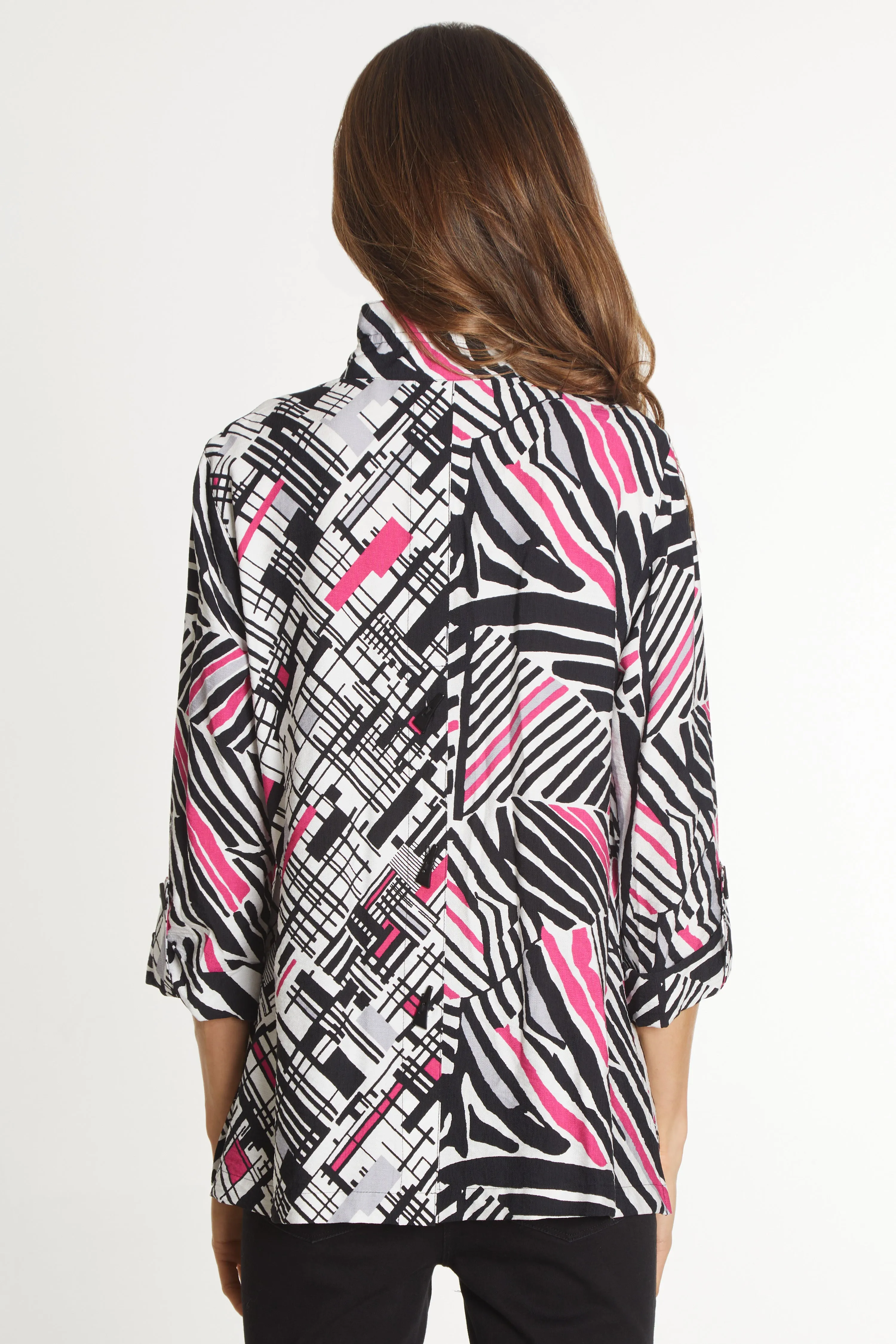 Printed Woven Button Front Tunic - Women's - Black/White sold by Ail Miles Clothing product image thumbnail 2