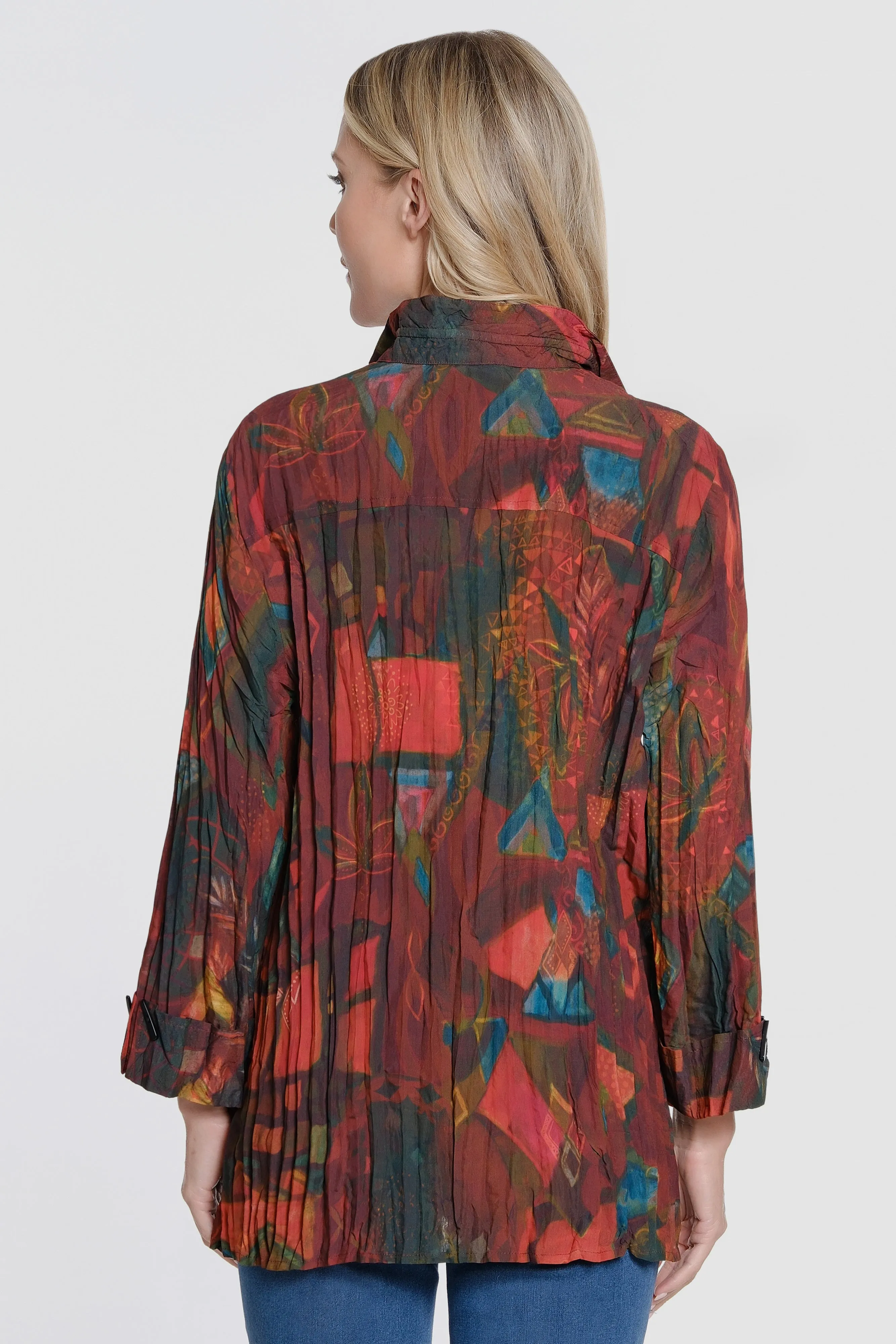 Printed Woven Button Front Blouse - Women's - Multi sold by Ail Miles Clothing product image thumbnail 2