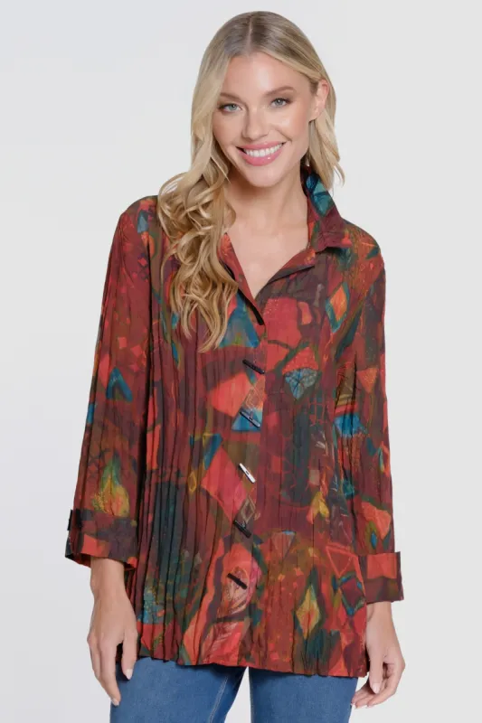Printed Woven Button Front Blouse - Women's - Multi sold by Ail Miles Clothing
