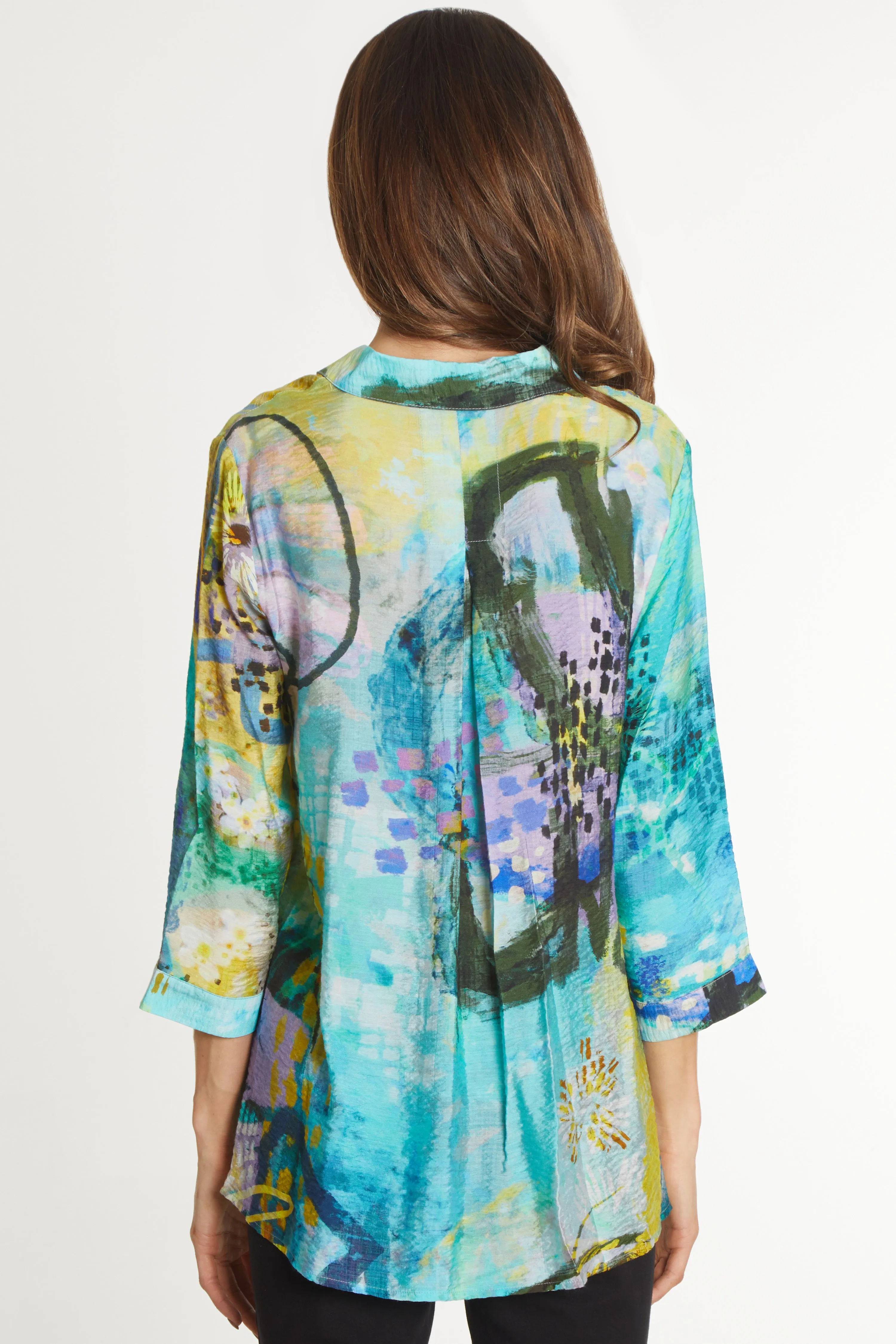 Woven Button Front Tunic - Abstract Multi sold by Ail Miles Clothing product image thumbnail 2