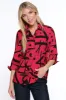 Printed Woven Button Front Blouse - Petite - Spicy sold by Ail Miles Clothing