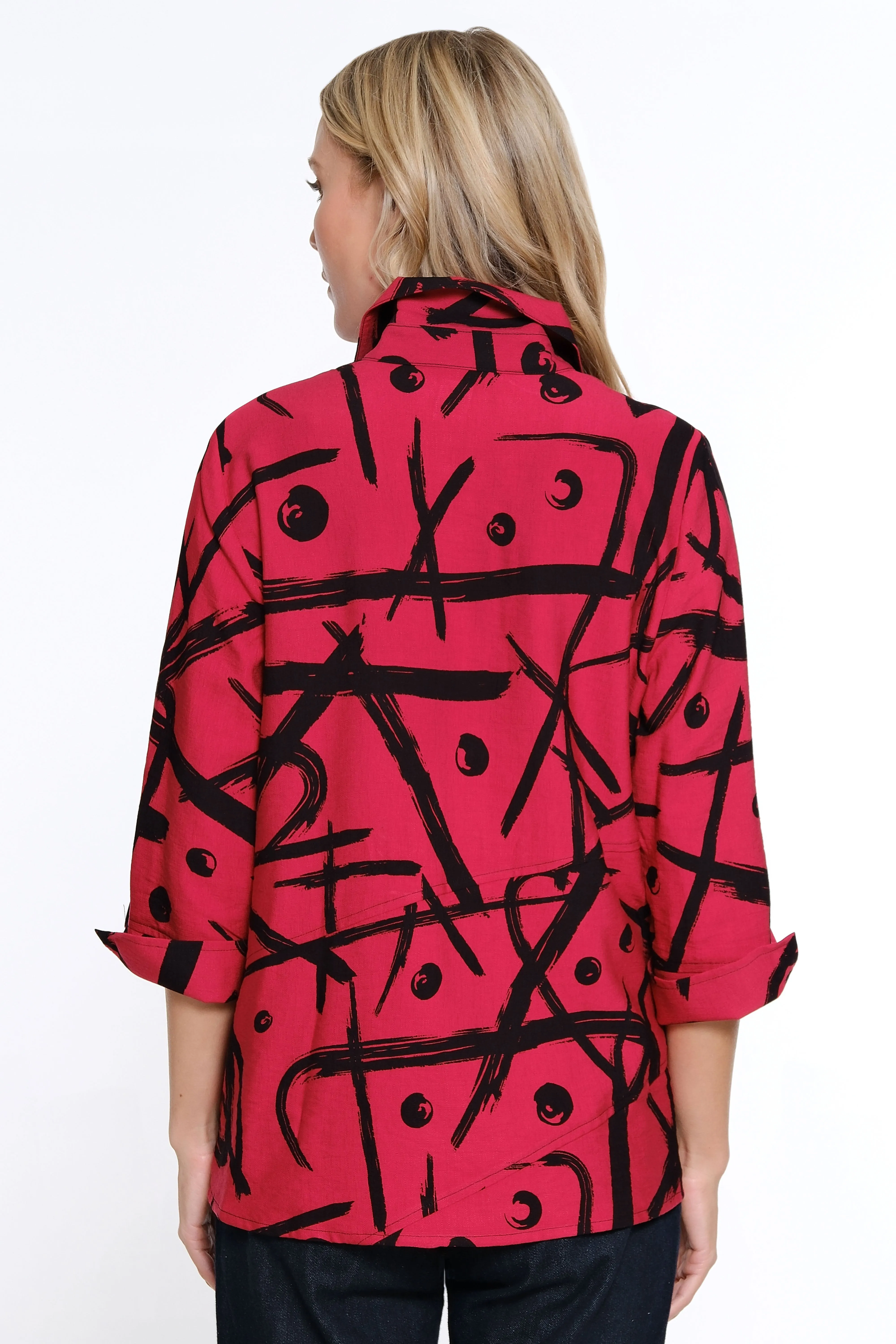 Printed Woven Button Front Blouse - Petite - Spicy sold by Ail Miles Clothing product image thumbnail 2