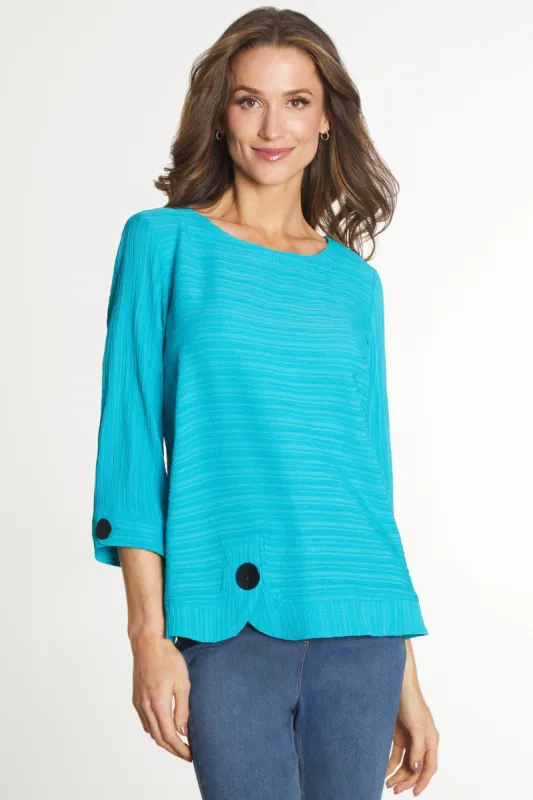 Woven Textured Jacquard Tunic - Turquoise sold by Ail Miles Clothing