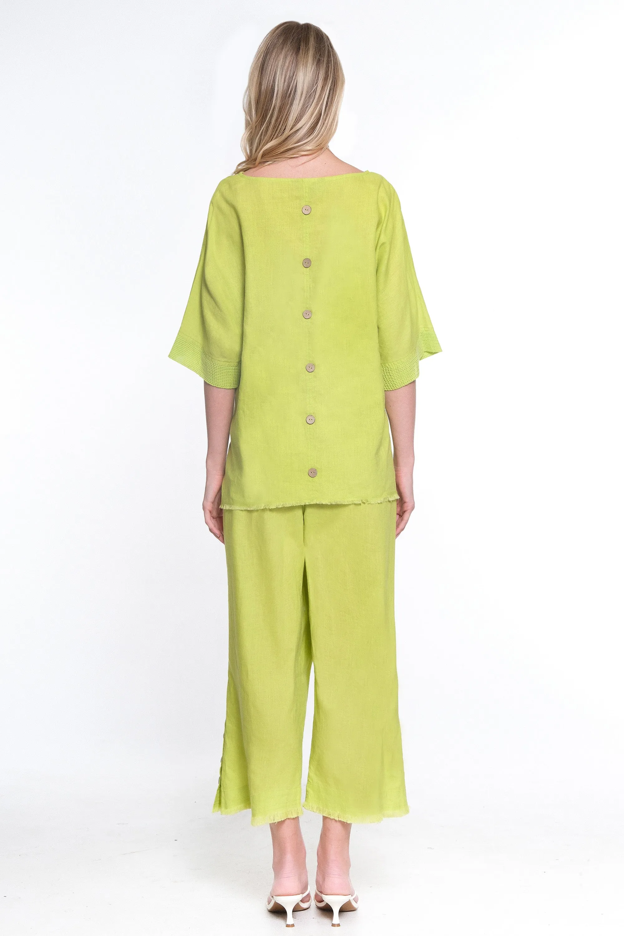 Pull On Wide Leg Pant- Lime sold by Ail Miles Clothing product image thumbnail 3