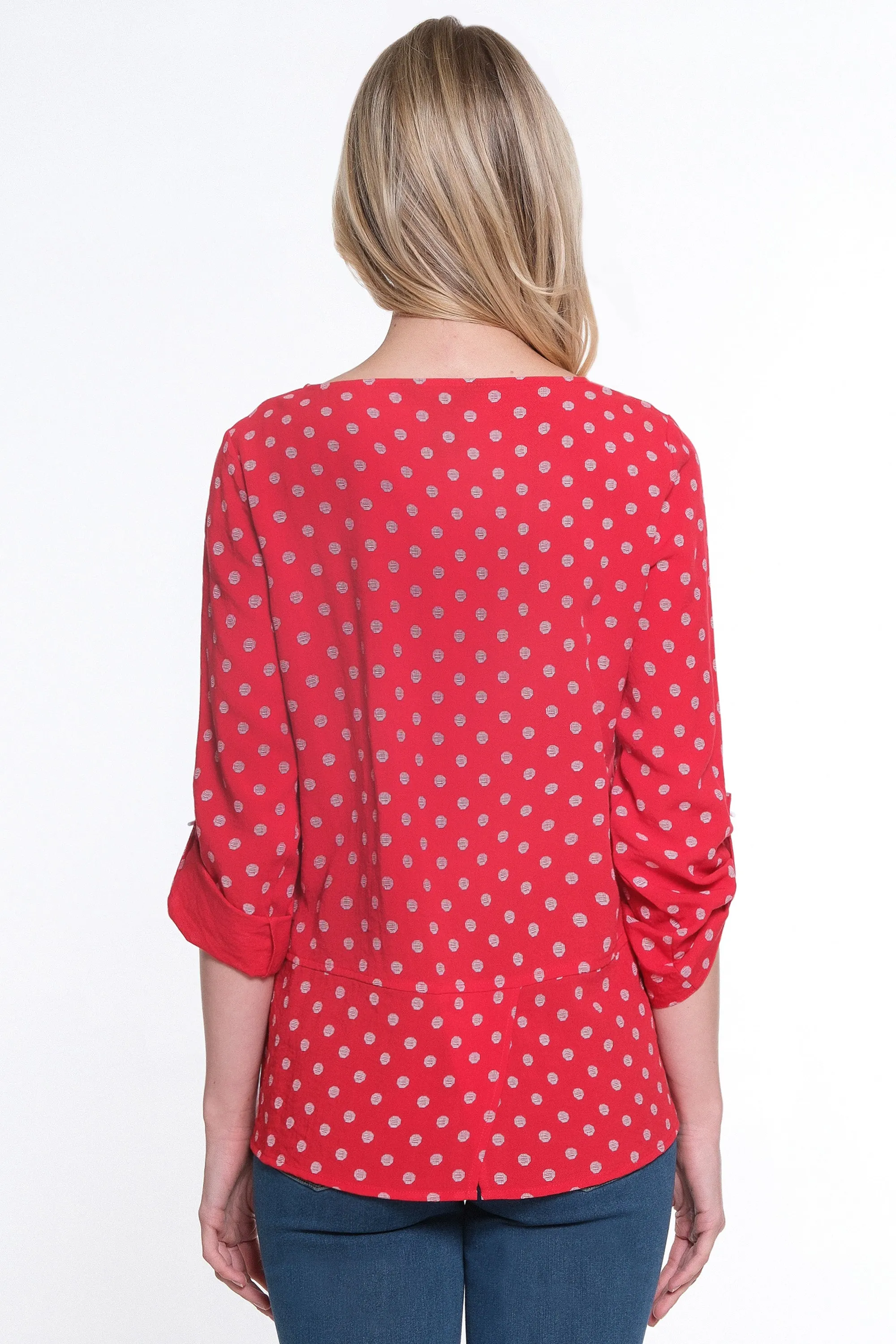 Jacquard Pop Over Tunic- Red sold by Ail Miles Clothing product image thumbnail 2
