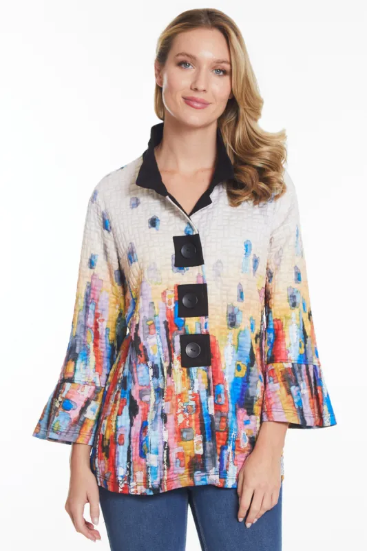 Quilted Print Jacket - Abstract Multi sold by Ail Miles Clothing