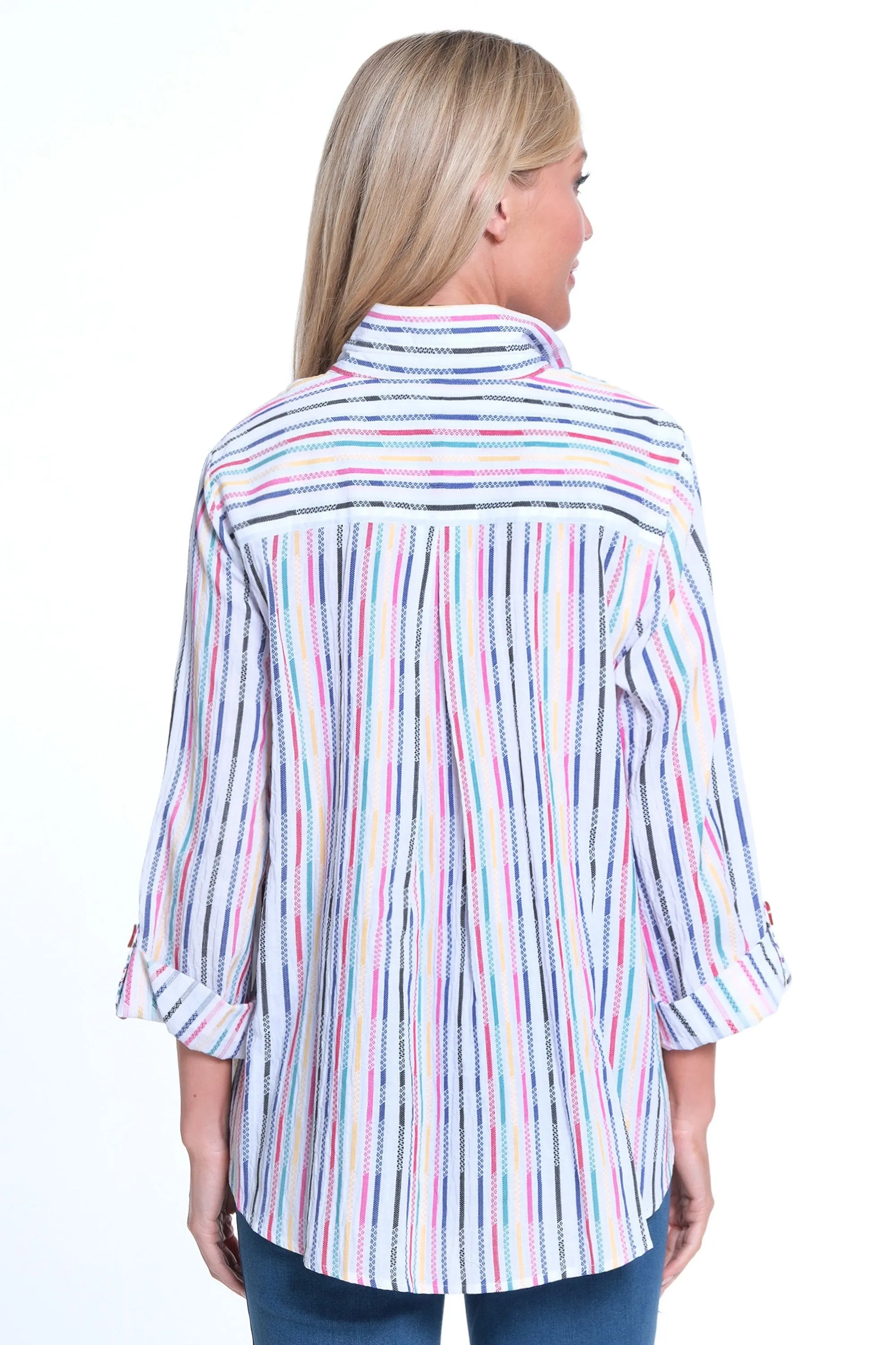 Woven Button Front Tunic- Women's-Multi sold by Ail Miles Clothing product image thumbnail 2