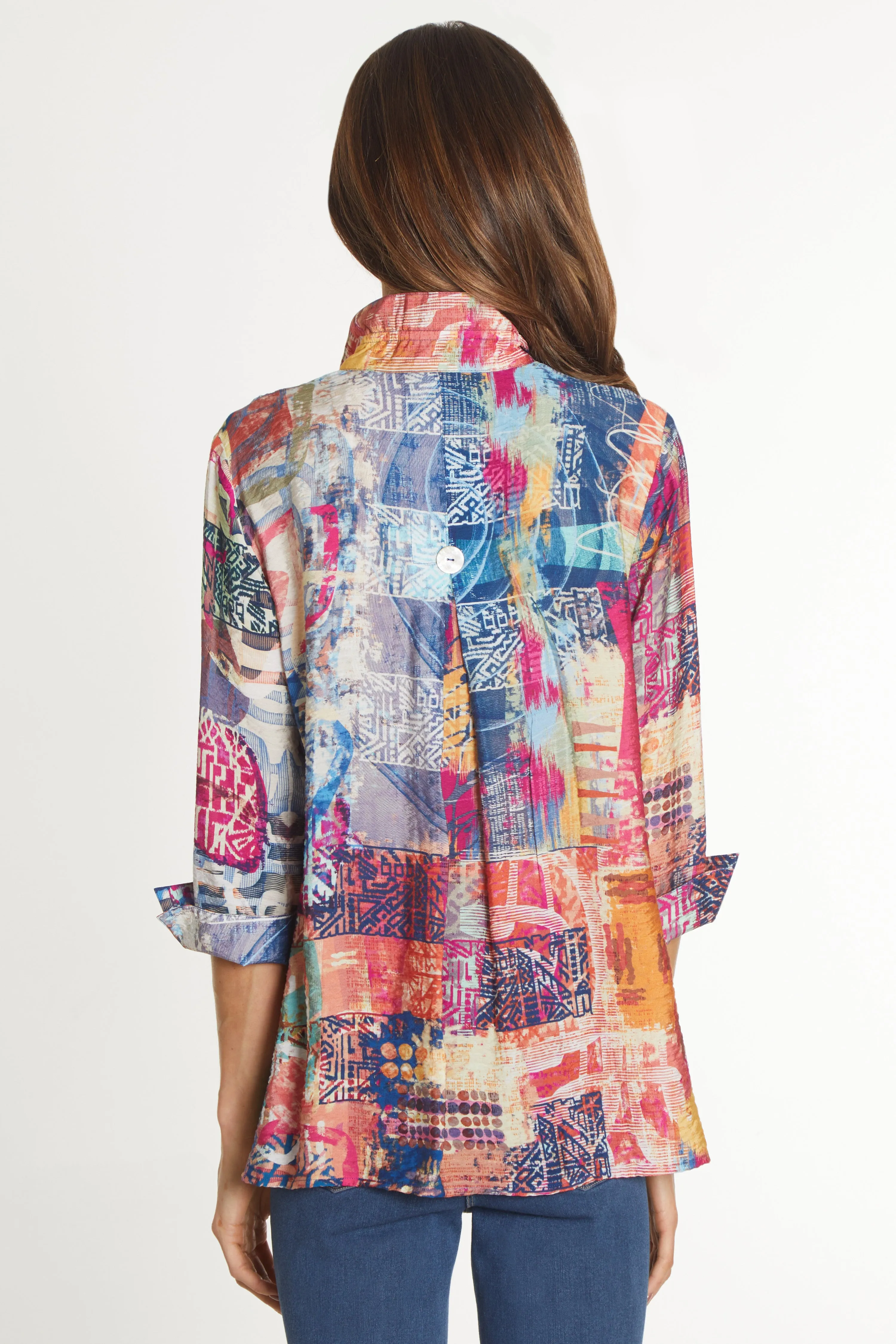 Wire Collar Print Tunic - Abstract Multi sold by Ail Miles Clothing product image thumbnail 2