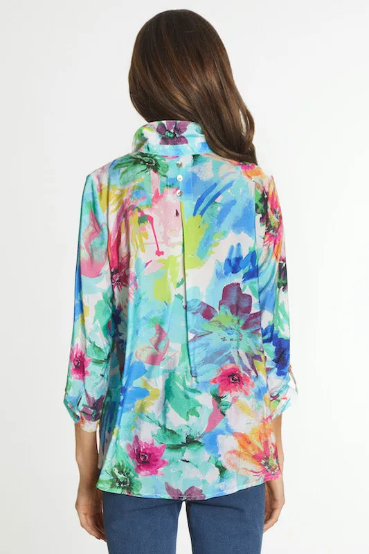 Printed Woven Button Front Tunic - Multi sold by Ail Miles Clothing product image thumbnail 2