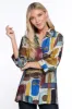 Printed Woven Button Front Blouse - Women's - Abstract Multi sold by Ail Miles Clothing