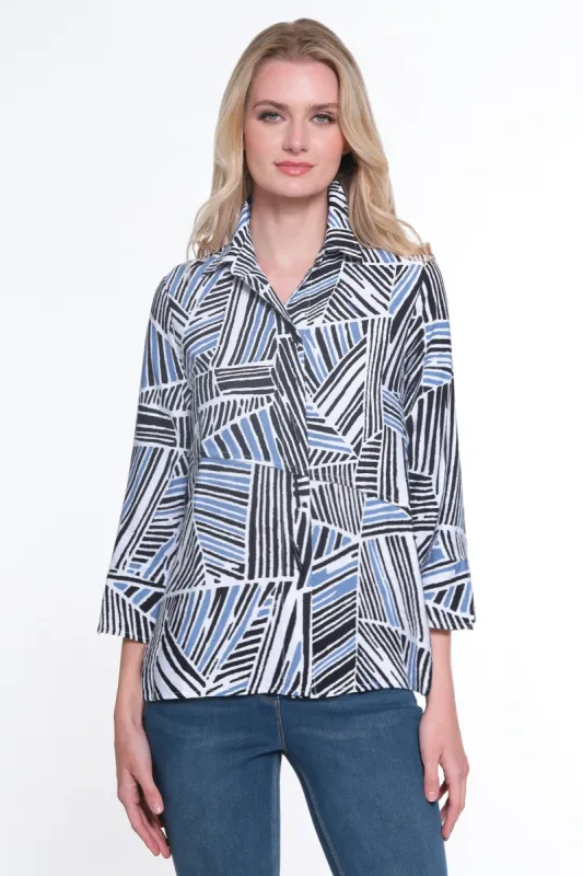 Printed Woven Tunic - Royal sold by Ail Miles Clothing