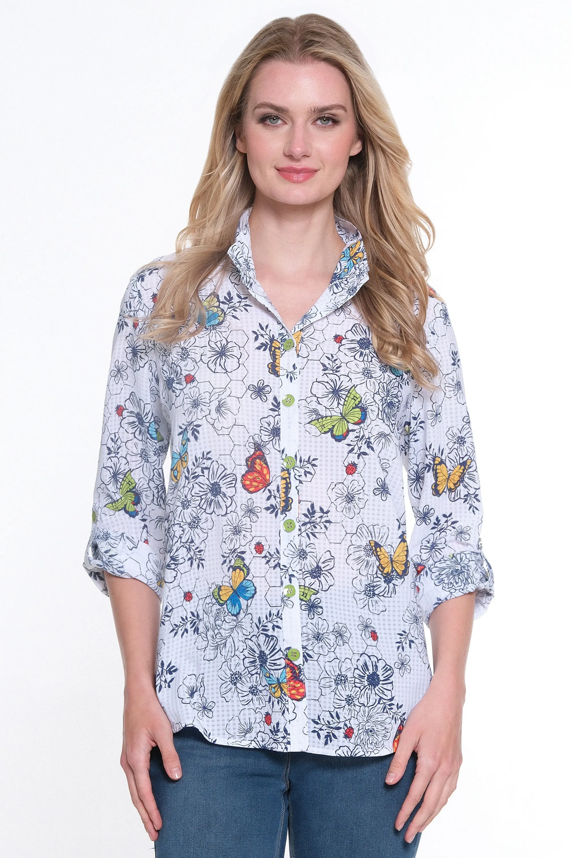 Button Front Tunic- Women's -Multi sold by Ail Miles Clothing
