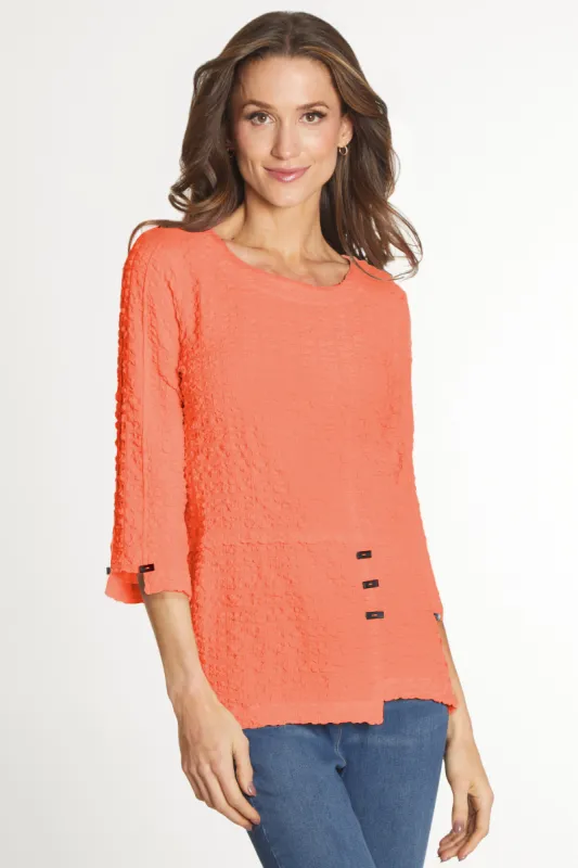 Textured Woven Tunic - Petite - Coral sold by Ail Miles Clothing