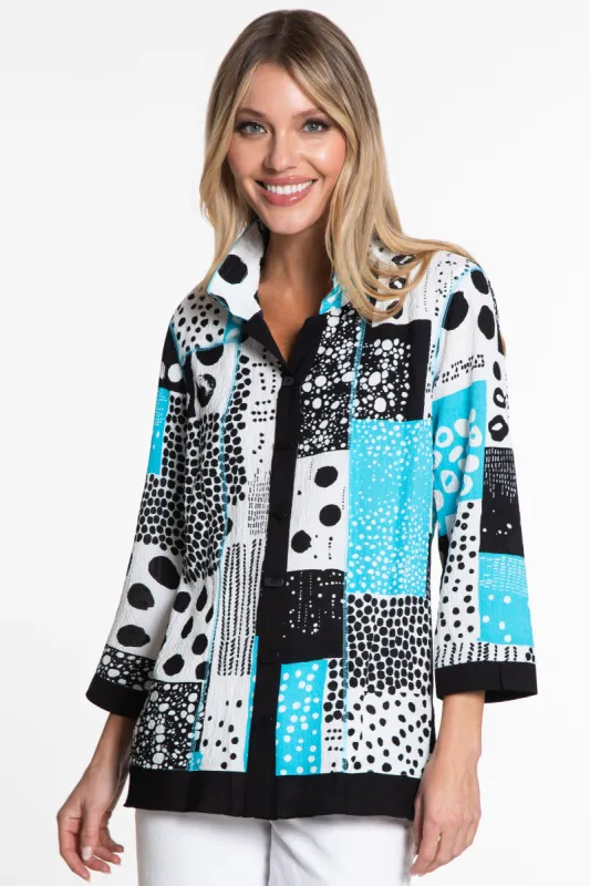 Abstract Print Tunic - Women's - Turquoise sold by Ail Miles Clothing