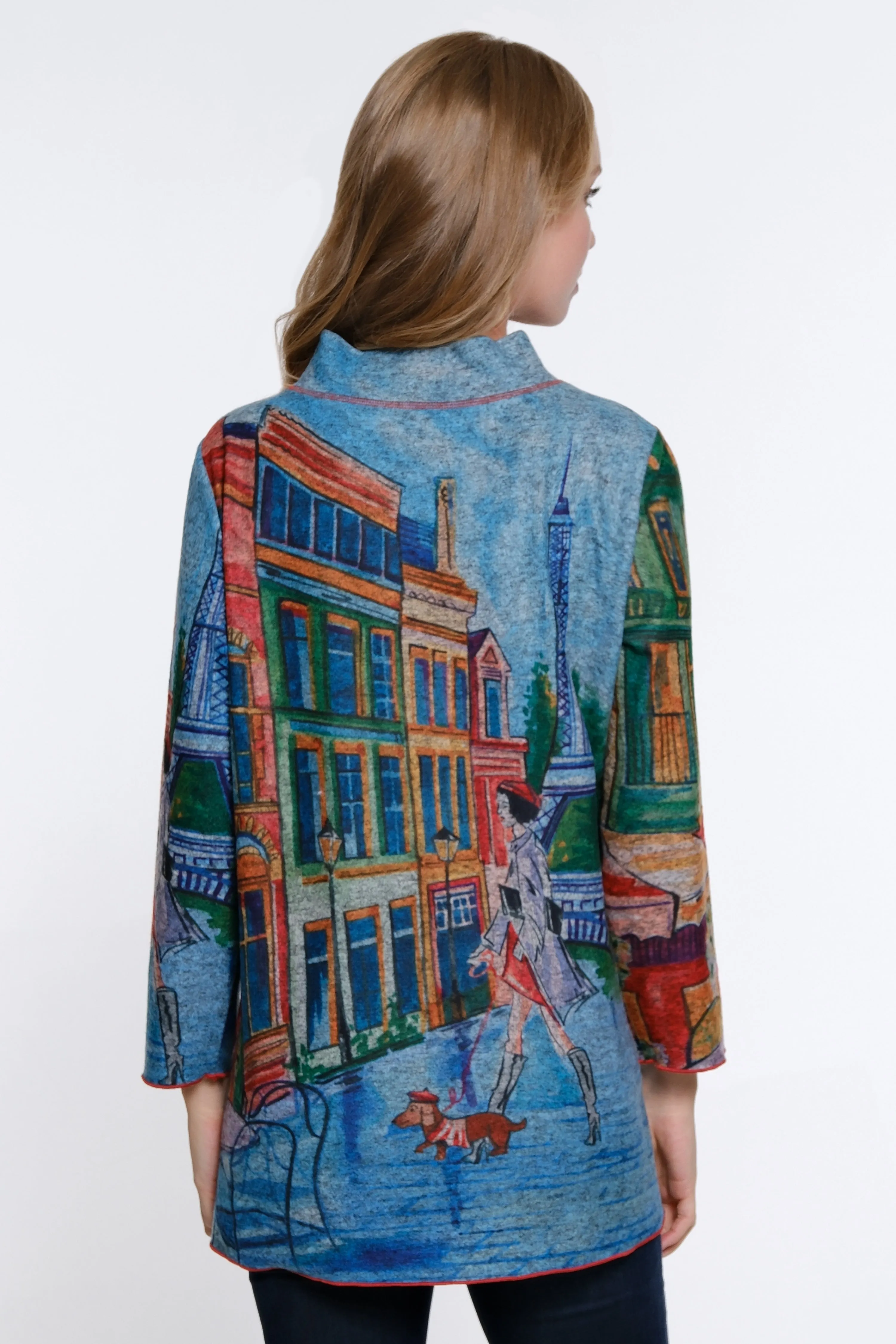 Printed Brushed Knit Tunic - City Print sold by Ail Miles Clothing product image thumbnail 2