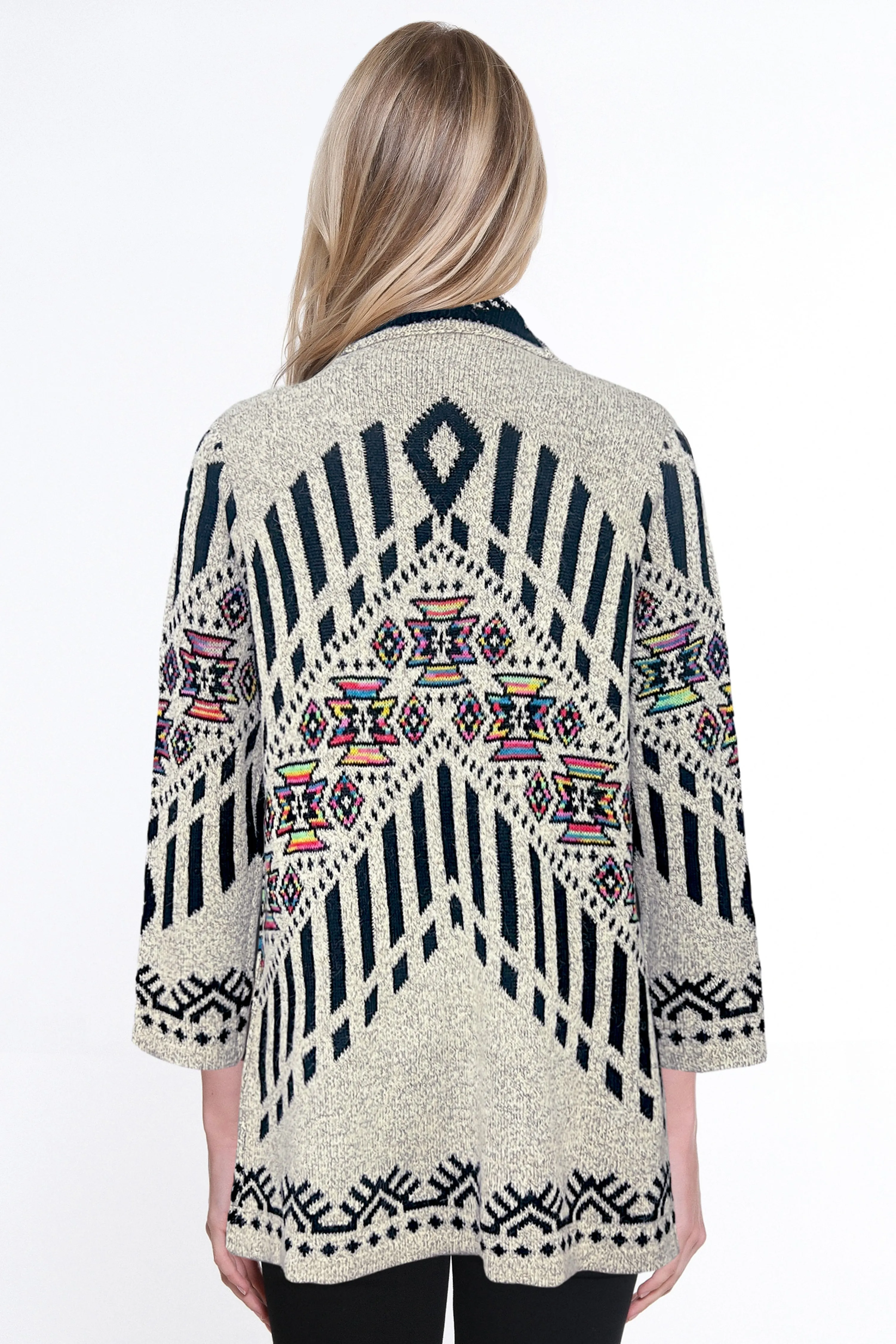 Jacquard Sweater Knit Cardigan - Heathered Oatmeal sold by Ail Miles Clothing product image thumbnail 2