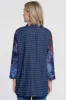 Mixed Media Button Front Tunic - Blue Indigo Multi sold by Ail Miles Clothing