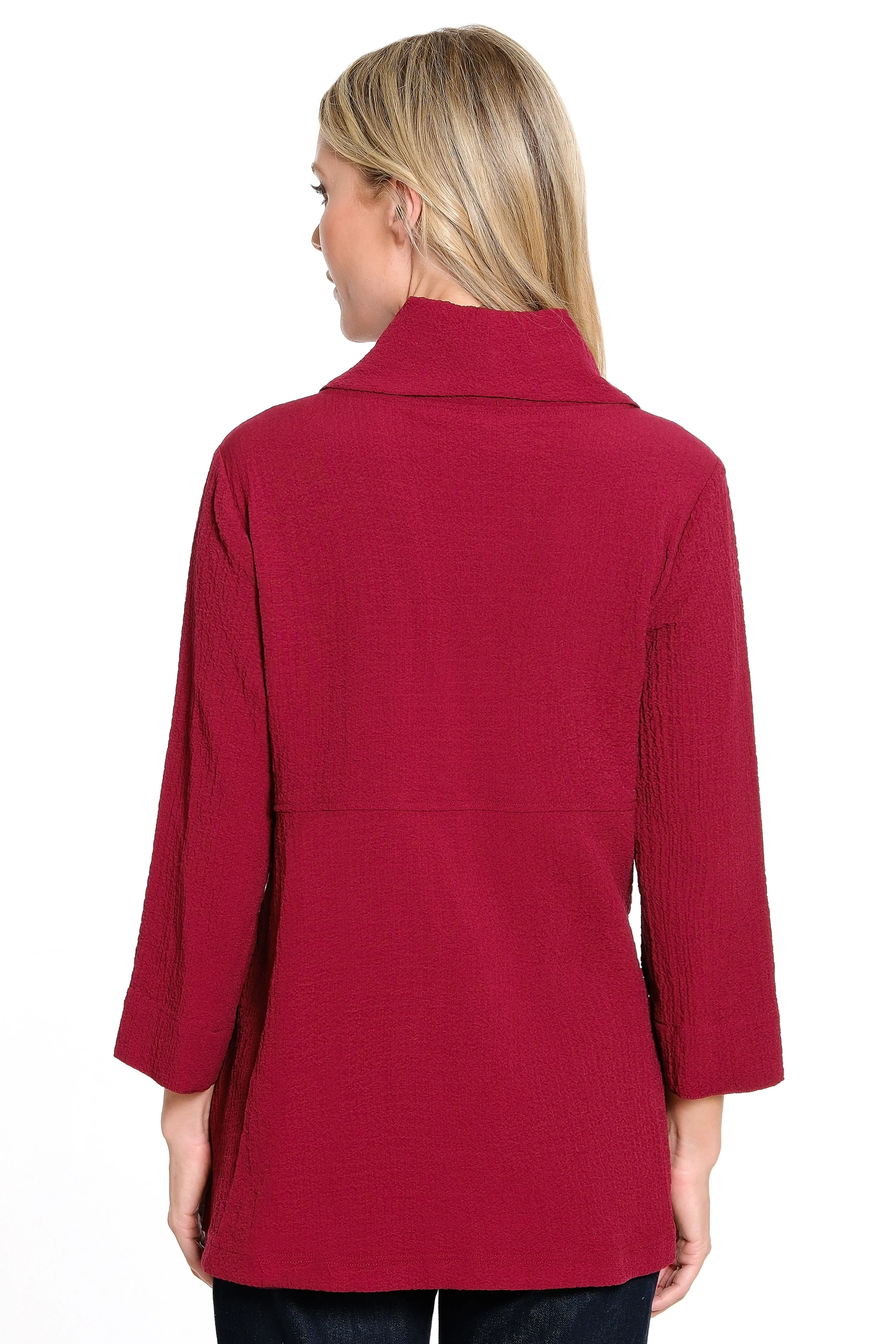 Woven Pucker Fabric Tunic - Plus - Wine sold by Ail Miles Clothing product image thumbnail 2