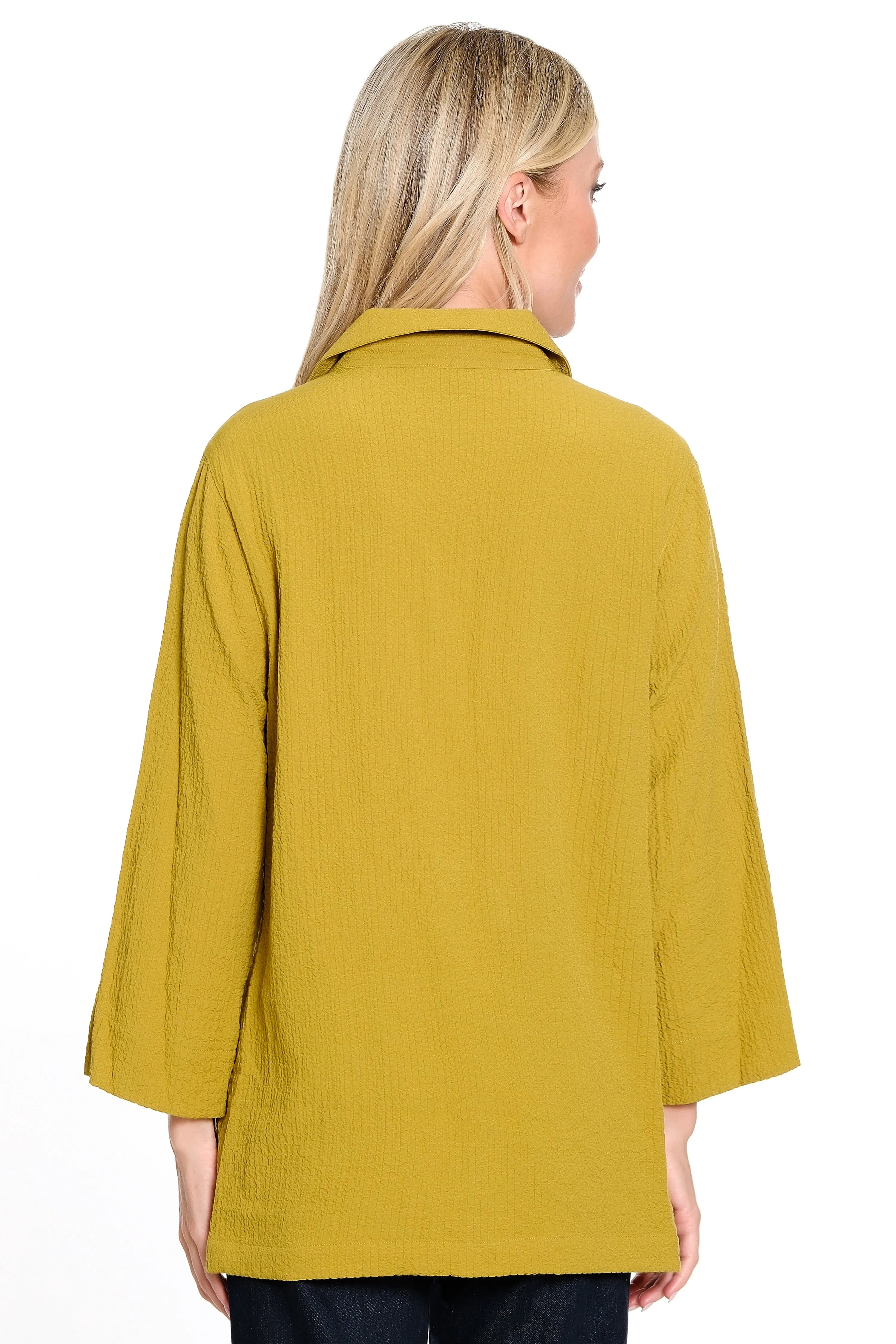 Woven Texture Button Front Tunic - Gold sold by Ail Miles Clothing product image thumbnail 2