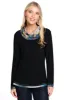 Textured Cowl Neck Tunic - Petite - Black sold by Ail Miles Clothing