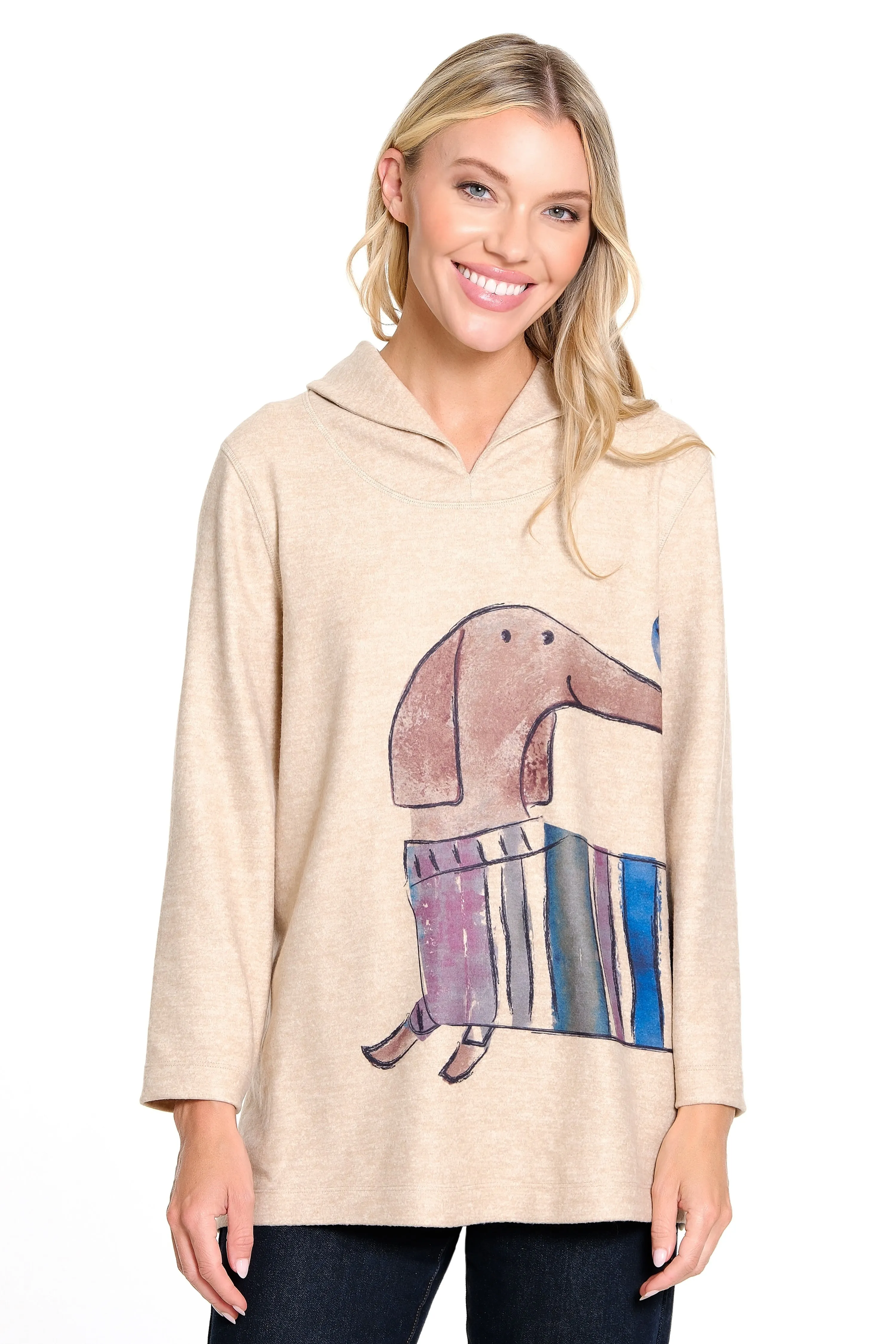 Brushed Knit Tunic - Plus - Natural sold by Ail Miles Clothing