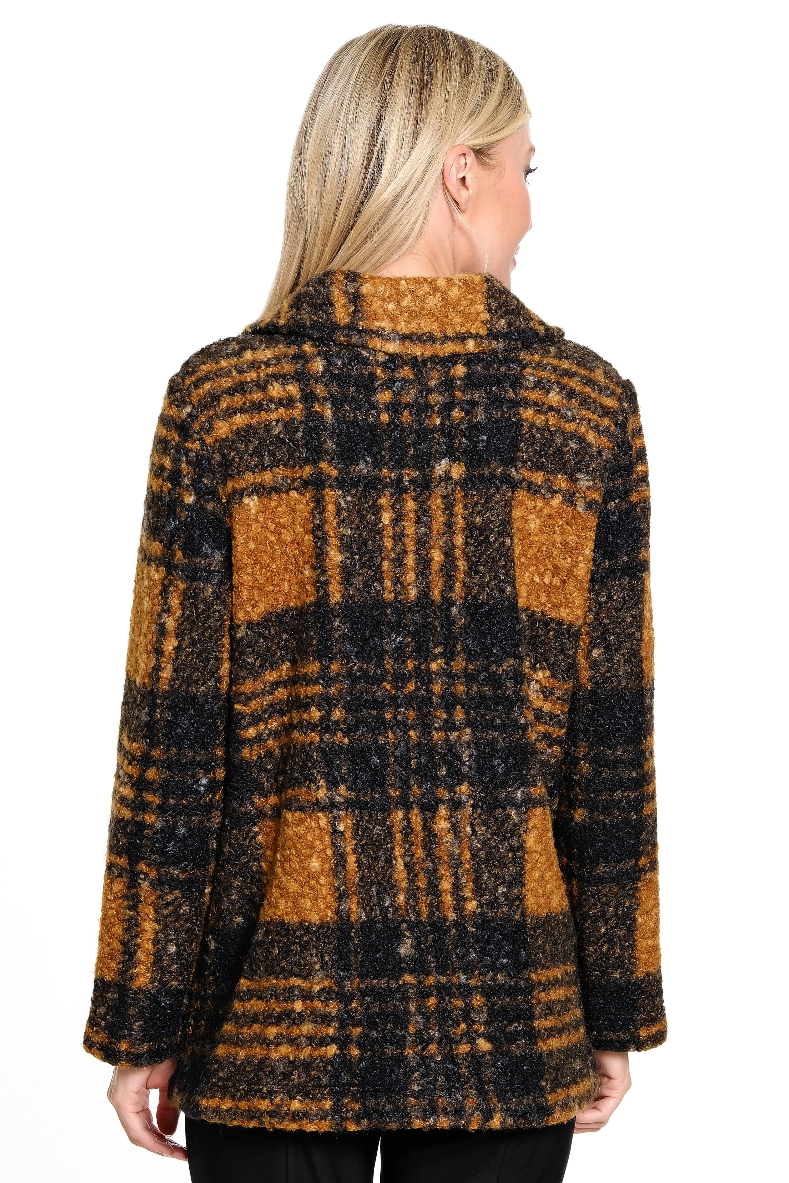 Printed Boucle Jacket - Women's - Brown Plaid sold by Ail Miles Clothing product image thumbnail 2