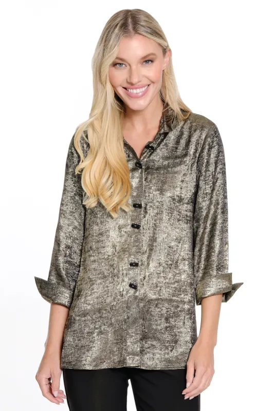 Woven Button Front Tunic - Women's - Bronze sold by Ail Miles Clothing