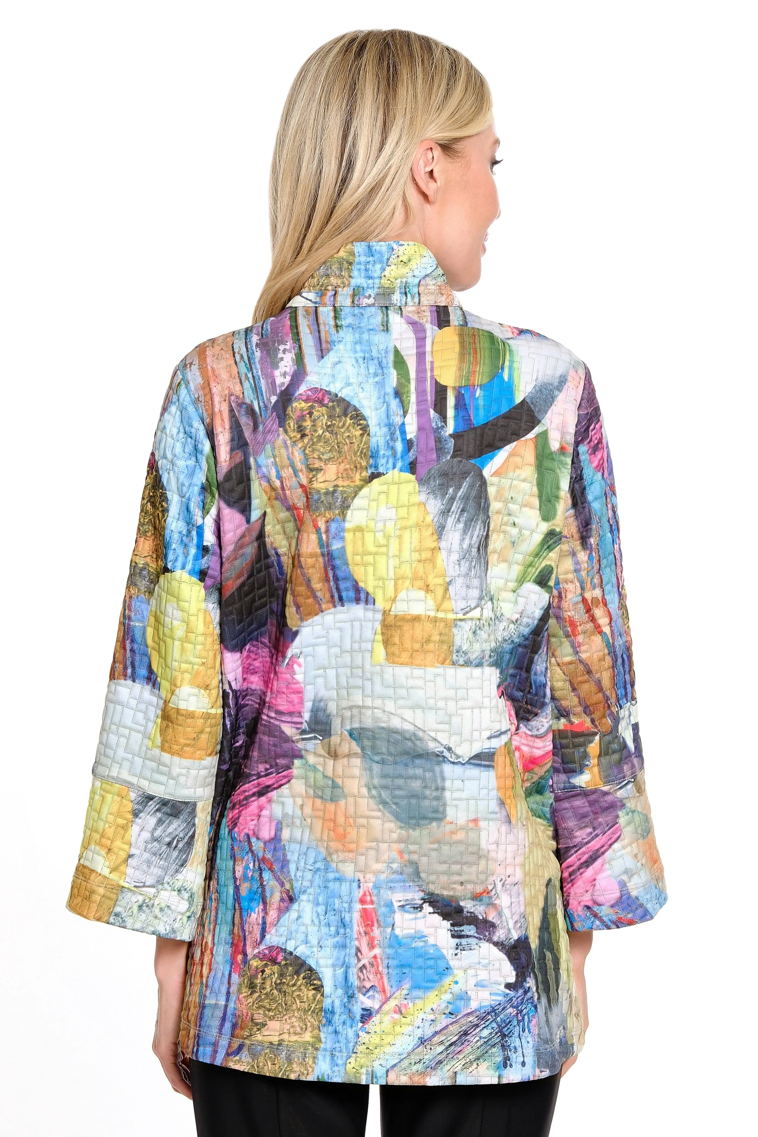 Woven Quilted Button Front Jacket - Multi sold by Ail Miles Clothing product image thumbnail 2