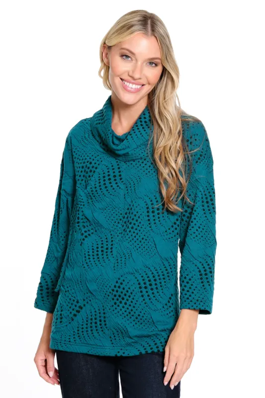 Knit Jacquard Tunic - Peacock sold by Ail Miles Clothing