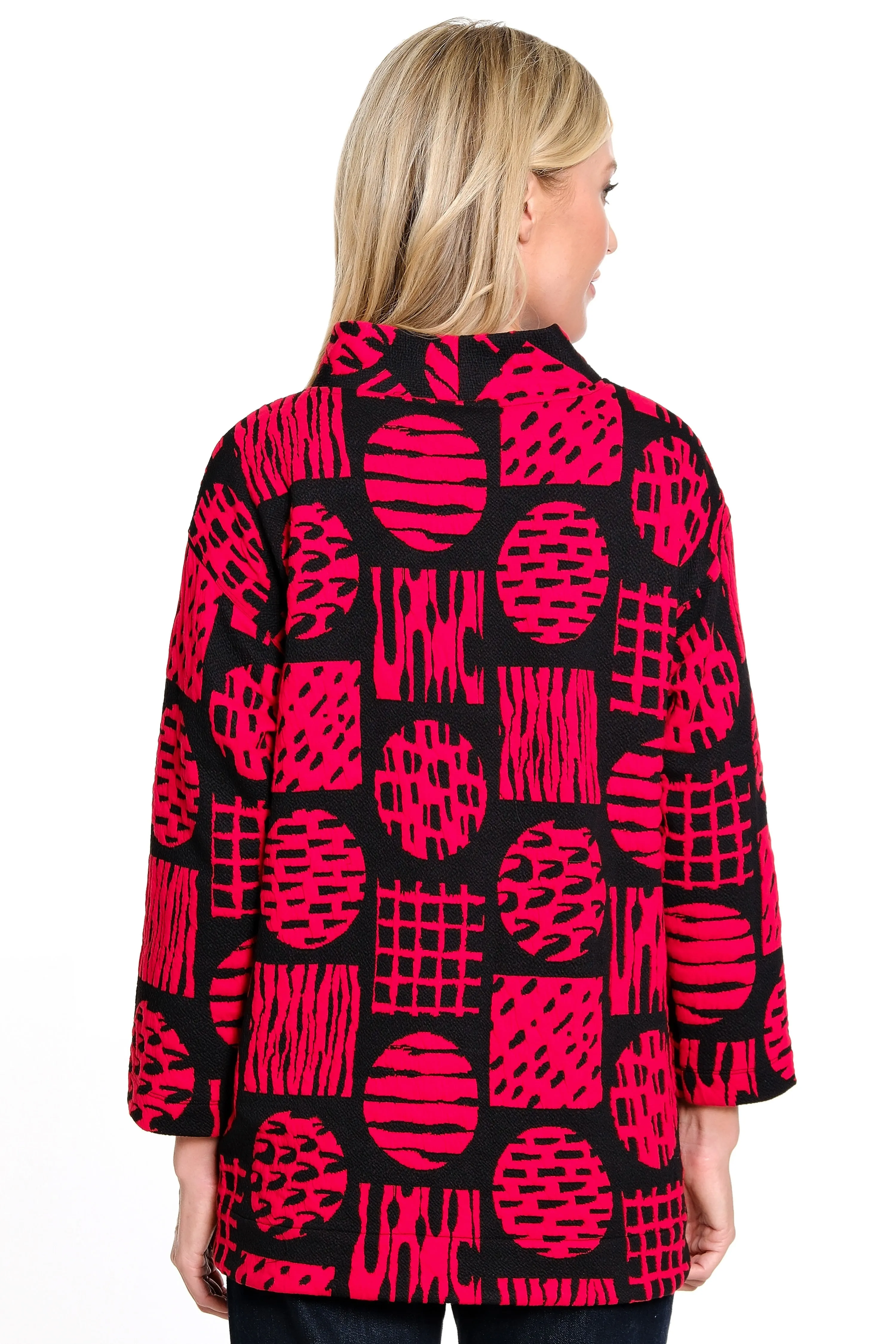Knit Jacquard Popover Tunic - Red sold by Ail Miles Clothing product image thumbnail 2